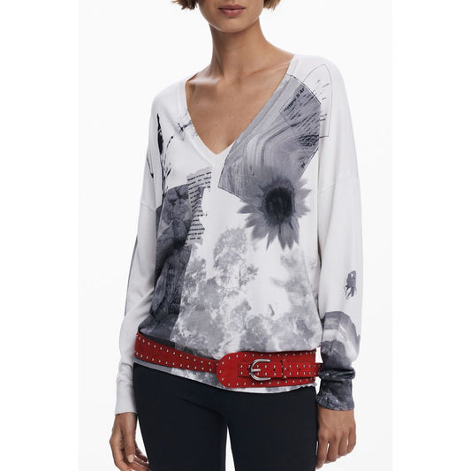 Jersey de viscosa blanco Desigual para mujer