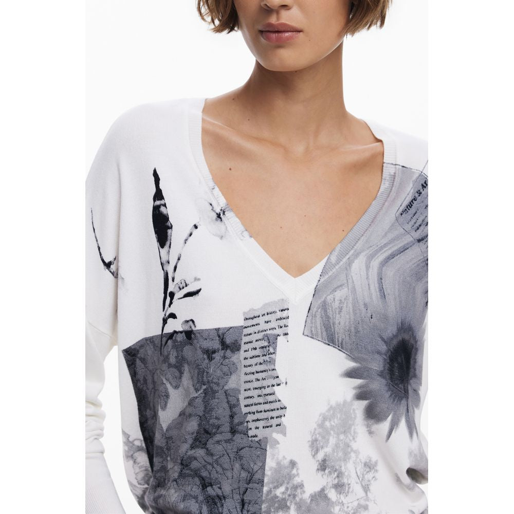 Jersey de viscosa blanco Desigual para mujer