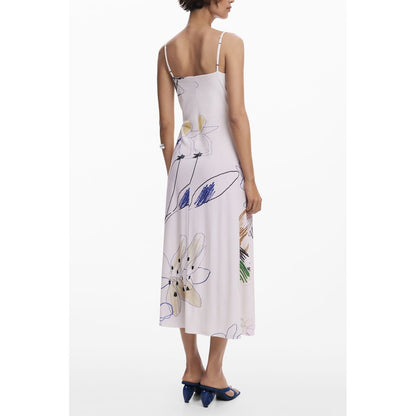 Vestido largo Desigual de poliéster blanco para mujer