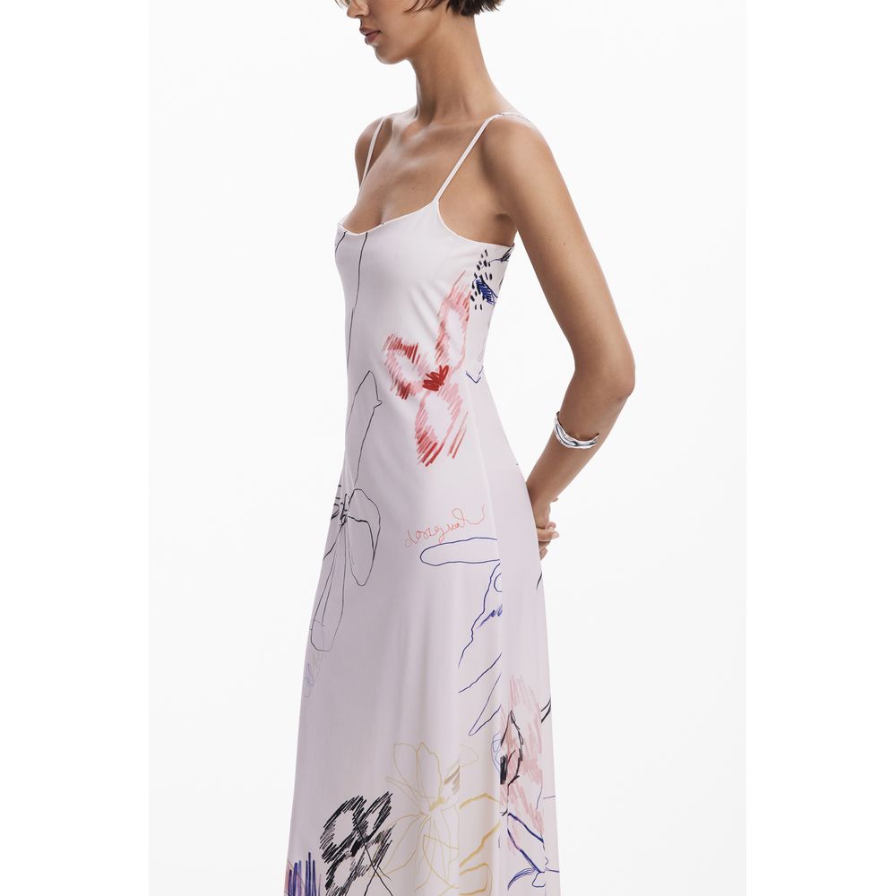 Vestido largo Desigual de poliéster blanco para mujer