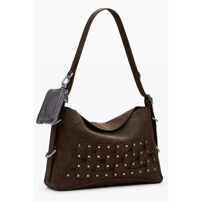 Bolso de Mujer de Poliuretano Marrón Desigual