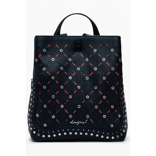 Mini mochila de poliuretano negra Desigual para mujer