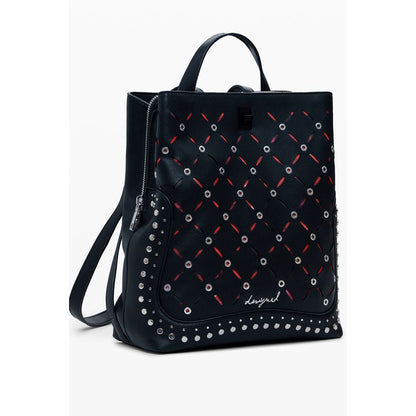 Mini mochila de poliuretano negra Desigual para mujer