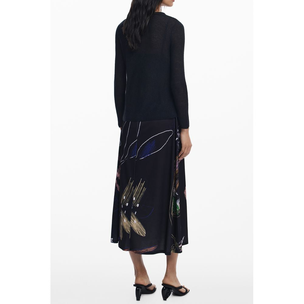 Vestido Desigual de poliéster negro para mujer