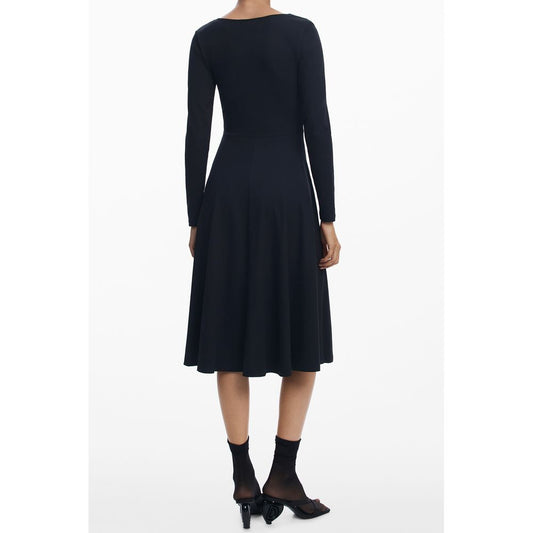 Vestido Desigual de Algodón Negro para Mujer