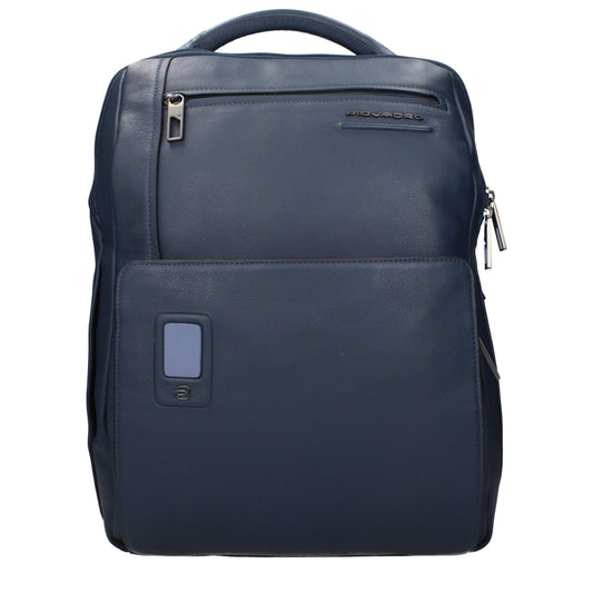 Mochila Piquadro de cuero azul