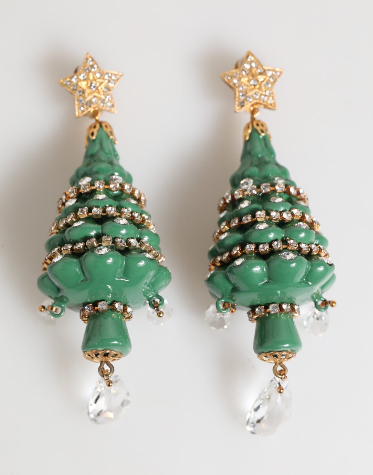 Pendientes de Dolce & Gabbana de latón dorado multicolor con diseño de árbol de Navidad