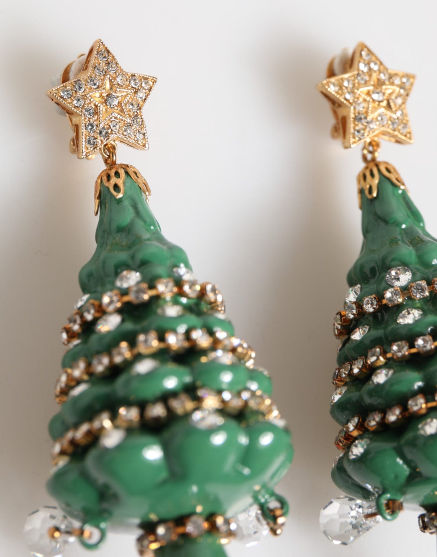 Pendientes de Dolce & Gabbana de latón dorado multicolor con diseño de árbol de Navidad