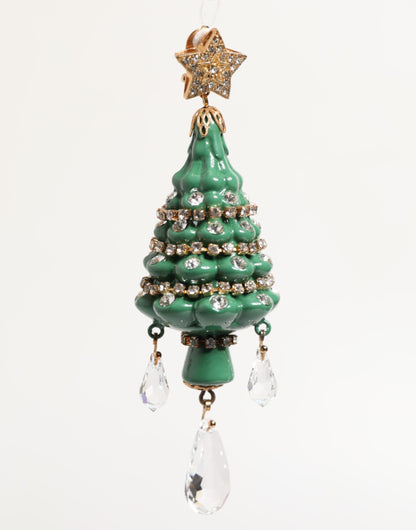 Pendientes de Dolce & Gabbana de latón dorado multicolor con diseño de árbol de Navidad