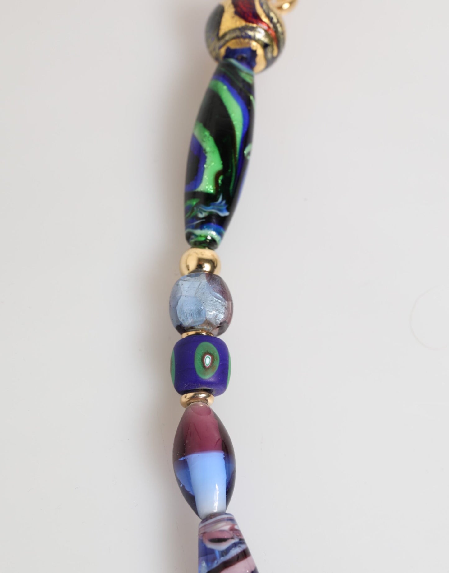 Collar joya Dolce & Gabbana de cristal de Murano multicolor y latón dorado con cadena
