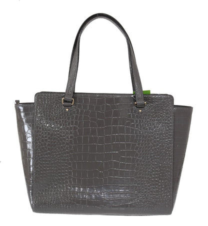 Bolso de mano Kate Spade Elissa Bristol Drive de cuero repujado de cocodrilo gris