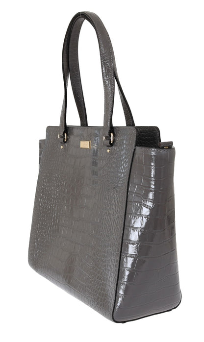 Bolso de mano Kate Spade Elissa Bristol Drive de cuero repujado de cocodrilo gris