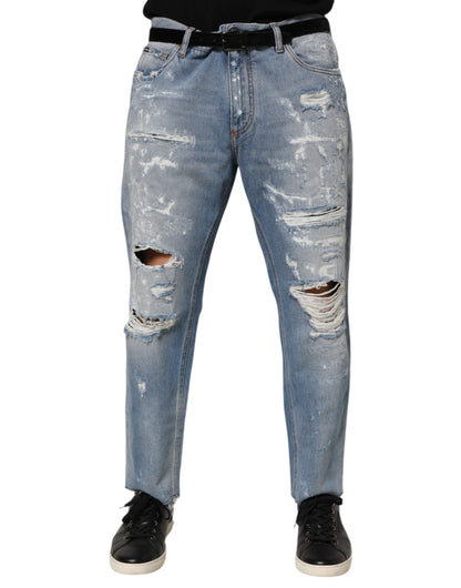 Pantalones vaqueros Dolce & Gabbana azules desgastados y rotos