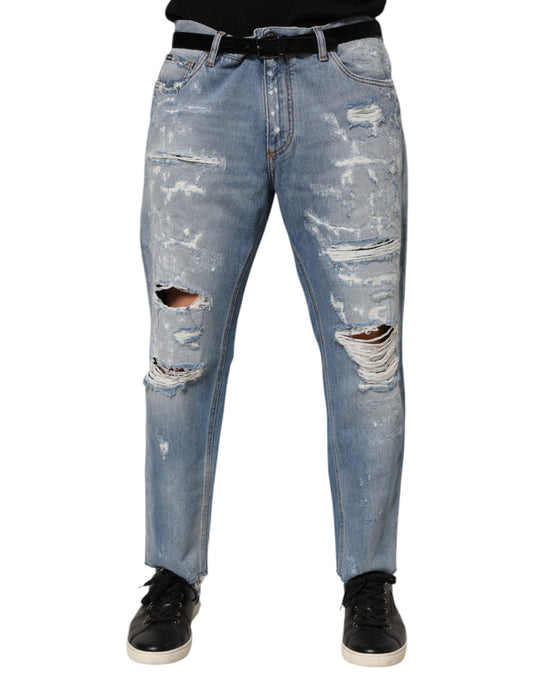 Pantalones vaqueros Dolce & Gabbana azules desgastados y rotos