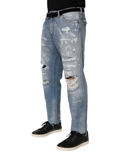 Pantalones vaqueros Dolce & Gabbana azules desgastados y rotos