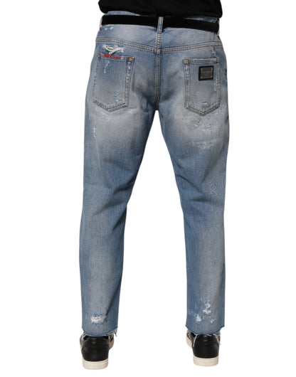 Pantalones vaqueros Dolce & Gabbana azules desgastados y rotos