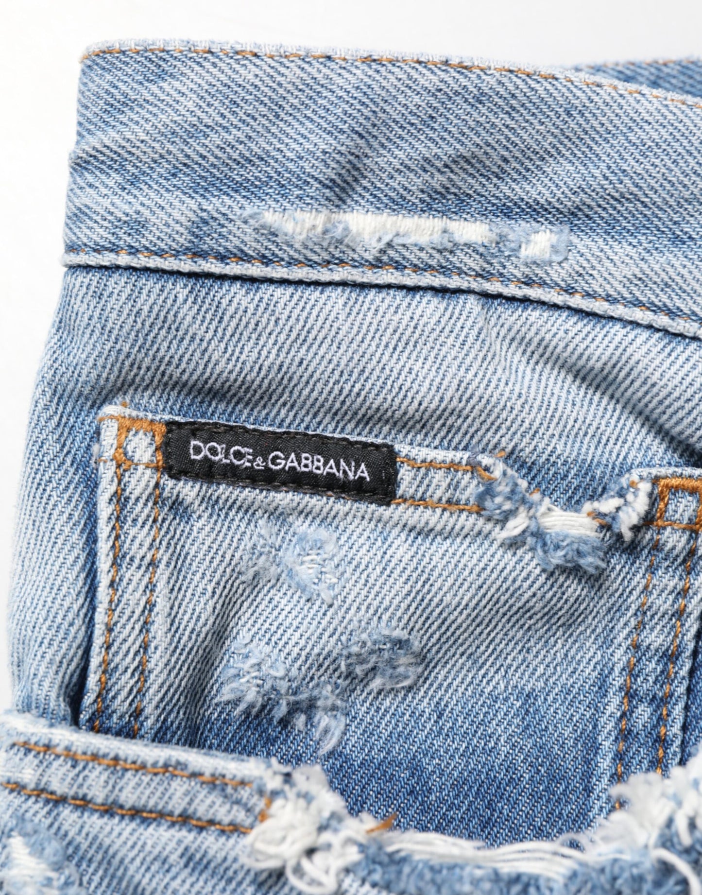 Pantalones vaqueros Dolce & Gabbana azules desgastados y rotos