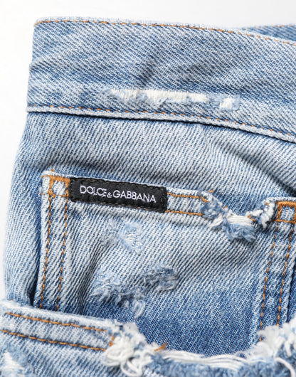 Pantalones vaqueros Dolce & Gabbana azules desgastados y rotos