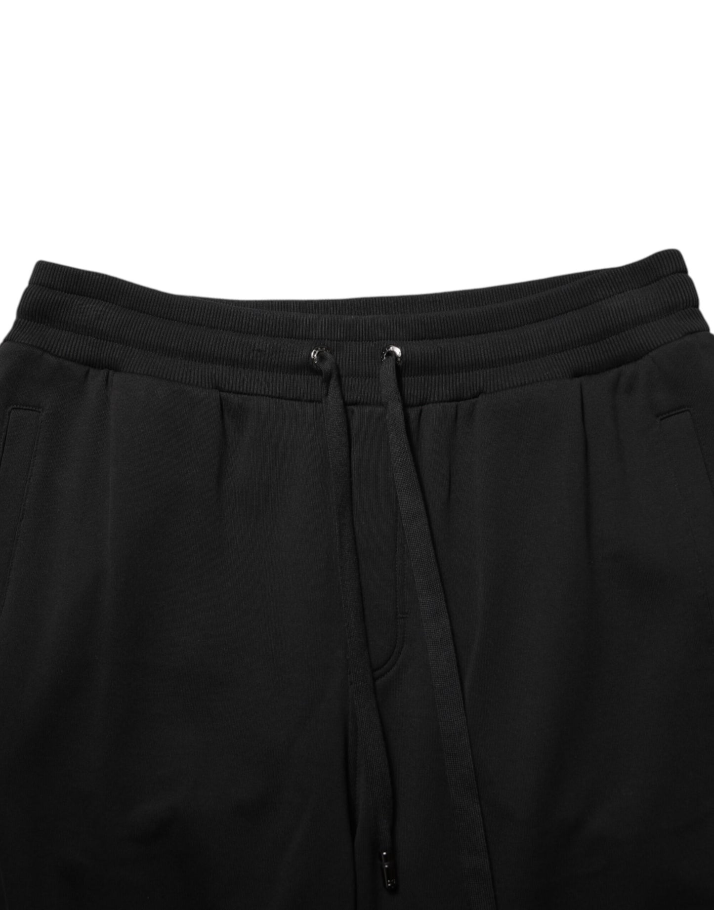 Pantalones de chándal Dolce & Gabbana negros de algodón con cordón y logo