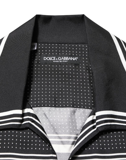 Polo informal Dolce & Gabbana con estampado de puntos y rayas en blanco y negro