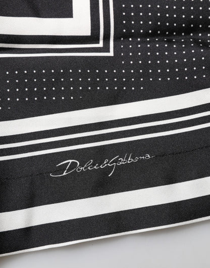 Polo informal Dolce & Gabbana con estampado de puntos y rayas en blanco y negro