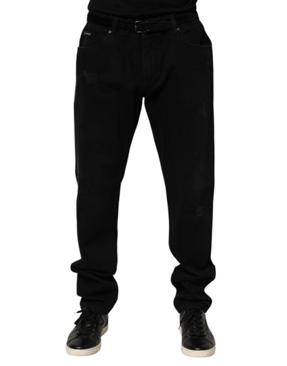 Dolce & Gabbana Vaqueros de Hombre de Algodón Negro Corte Regular