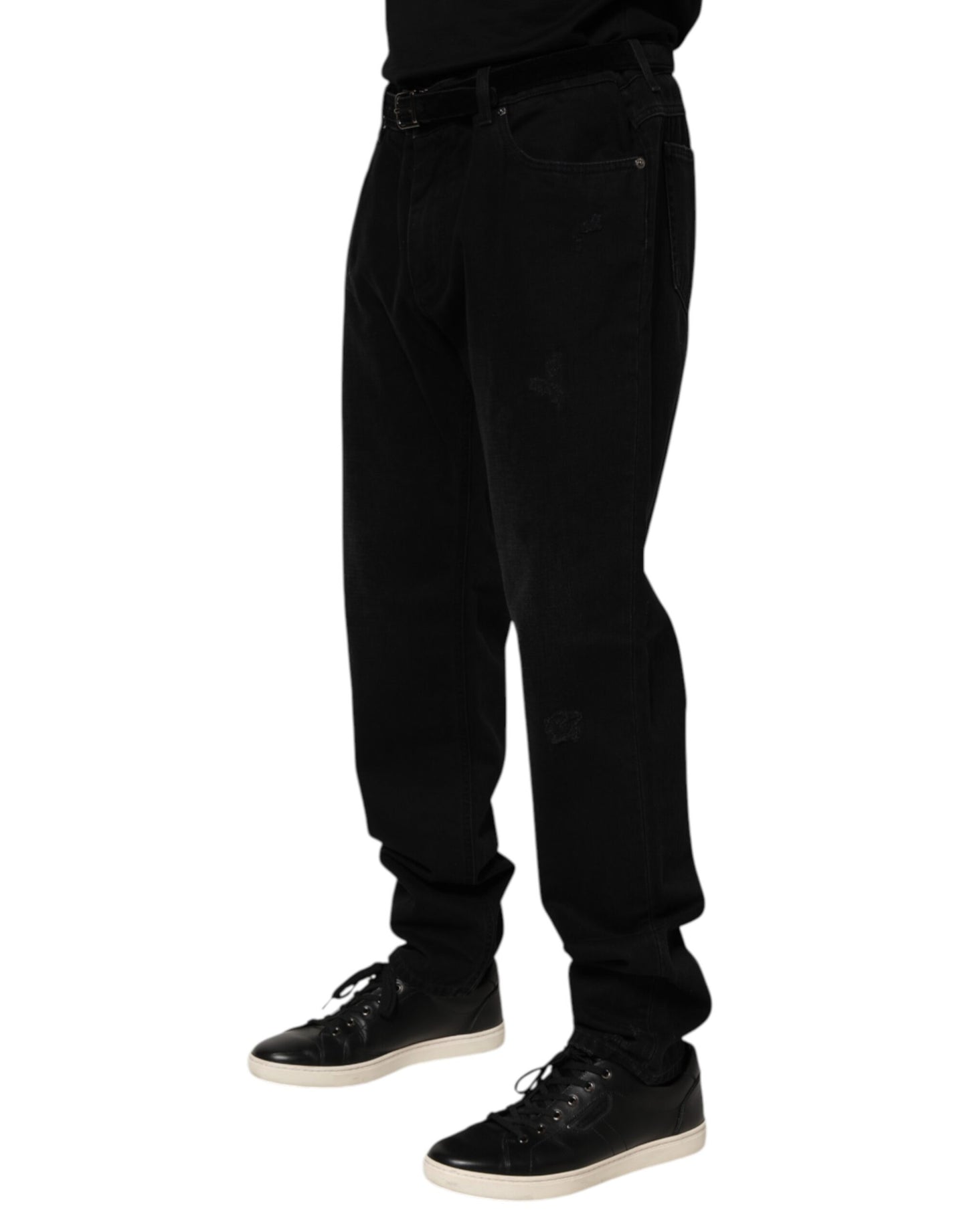 Dolce & Gabbana Vaqueros de Hombre de Algodón Negro Corte Regular