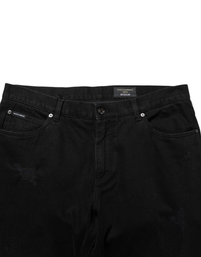 Dolce & Gabbana Vaqueros de Hombre de Algodón Negro Corte Regular