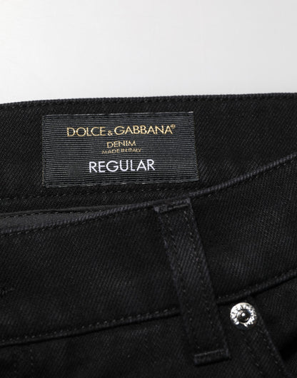 Dolce & Gabbana Vaqueros de Hombre de Algodón Negro Corte Regular