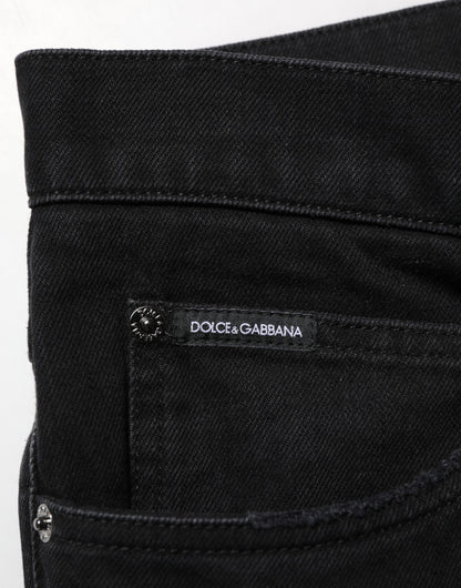 Dolce & Gabbana Vaqueros de Hombre de Algodón Negro Corte Regular