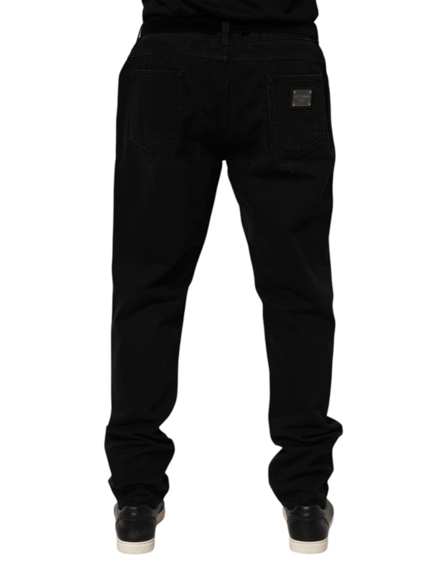 Dolce & Gabbana Vaqueros de Hombre de Algodón Negro Corte Regular
