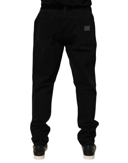 Dolce & Gabbana Vaqueros de Hombre de Algodón Negro Corte Regular