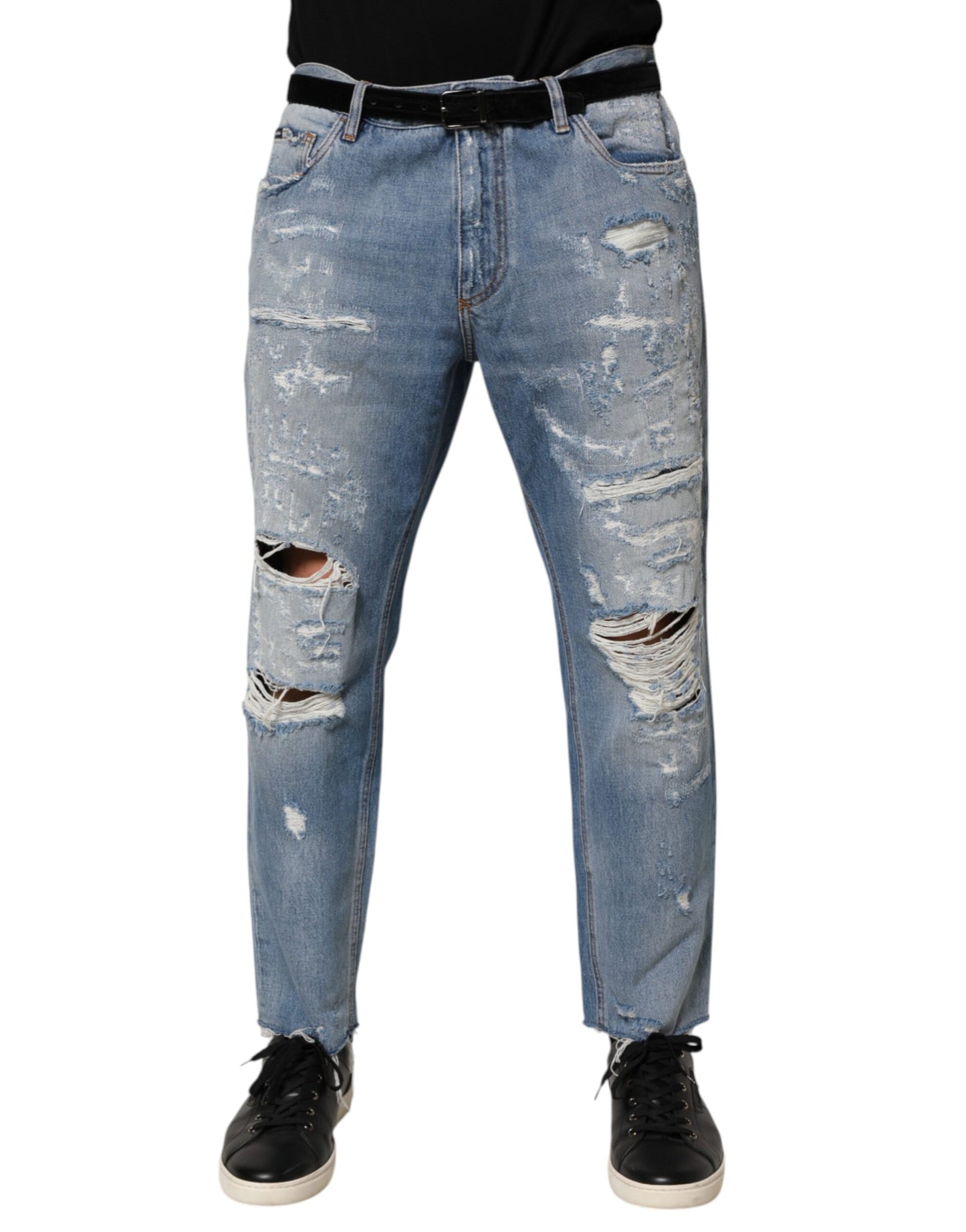 Vaqueros Dolce & Gabbana azul efecto desgastado con rotos