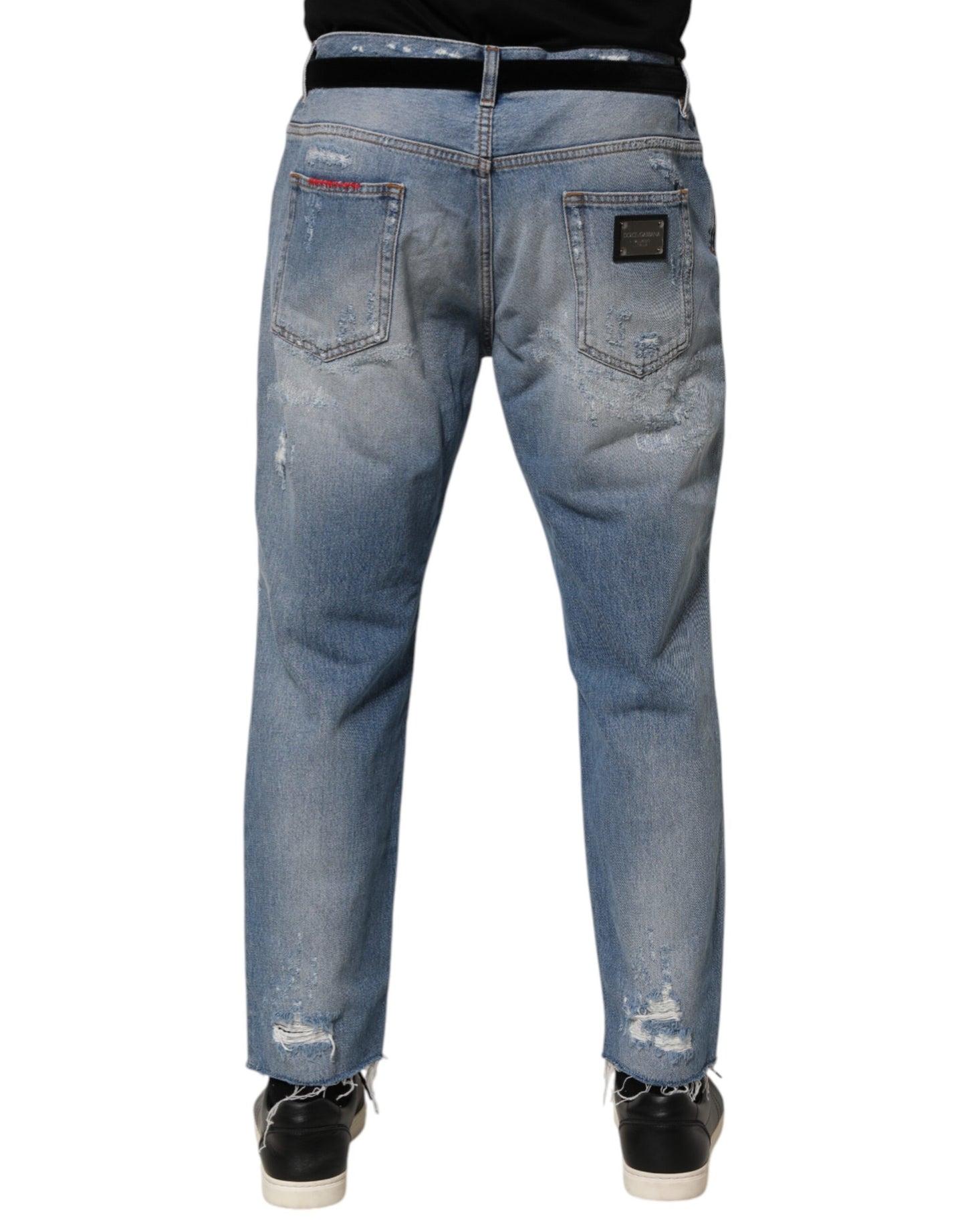 Vaqueros Dolce & Gabbana azul efecto desgastado con rotos