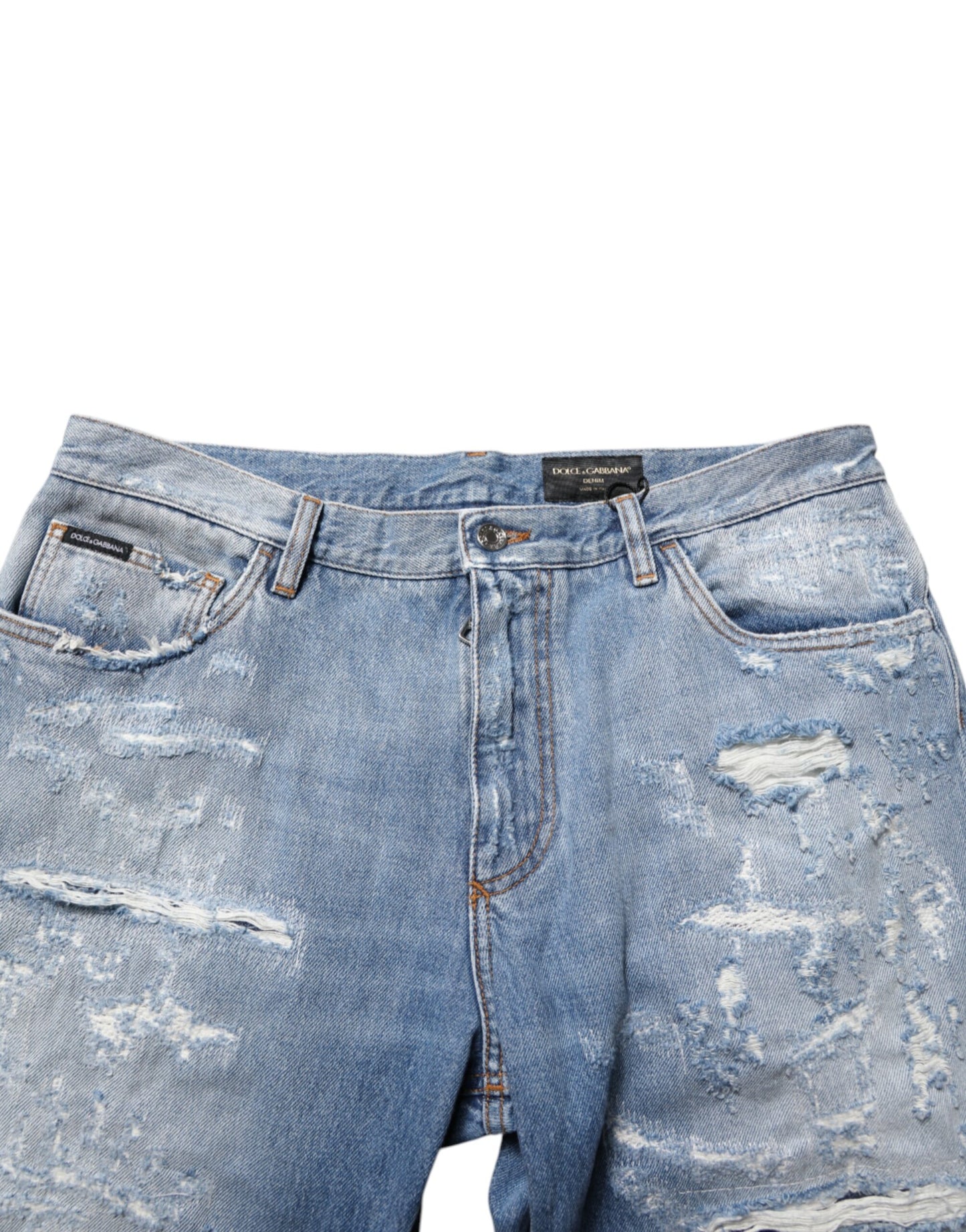 Vaqueros Dolce & Gabbana azul efecto desgastado con rotos