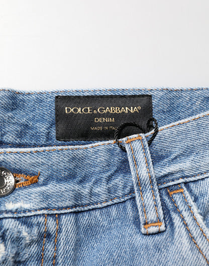 Vaqueros Dolce & Gabbana azul efecto desgastado con rotos