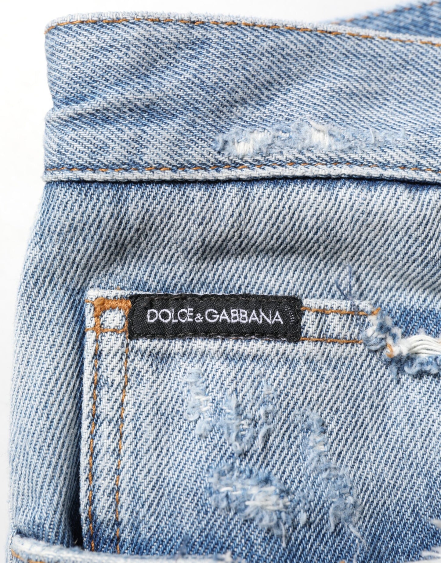Vaqueros Dolce & Gabbana azul efecto desgastado con rotos