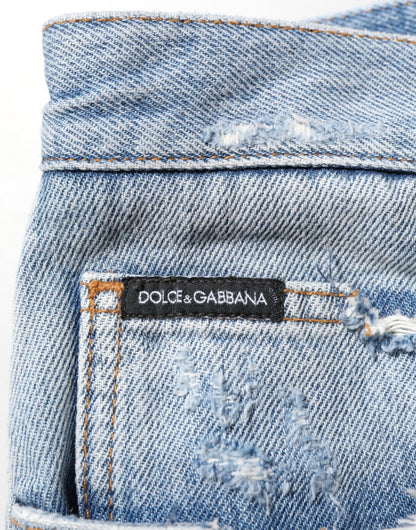 Vaqueros Dolce & Gabbana azul efecto desgastado con rotos
