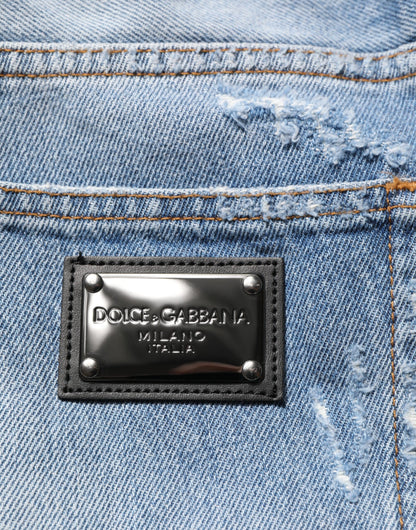 Vaqueros Dolce & Gabbana azul efecto desgastado con rotos