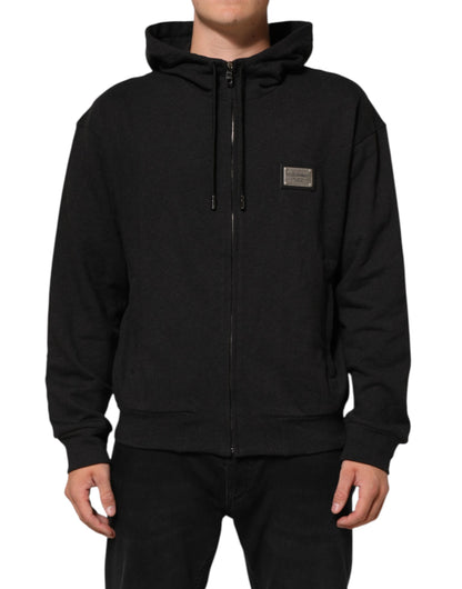 Sudadera con capucha y cremallera completa con logo negro de Dolce & Gabbana