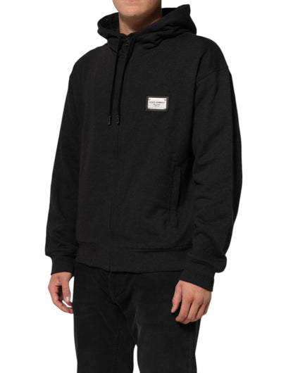 Sudadera con capucha y cremallera completa con logo negro de Dolce & Gabbana