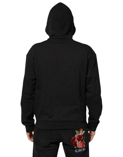Sudadera con capucha y cremallera completa con logo negro de Dolce & Gabbana
