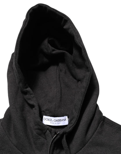 Sudadera con capucha y cremallera completa con logo negro de Dolce & Gabbana