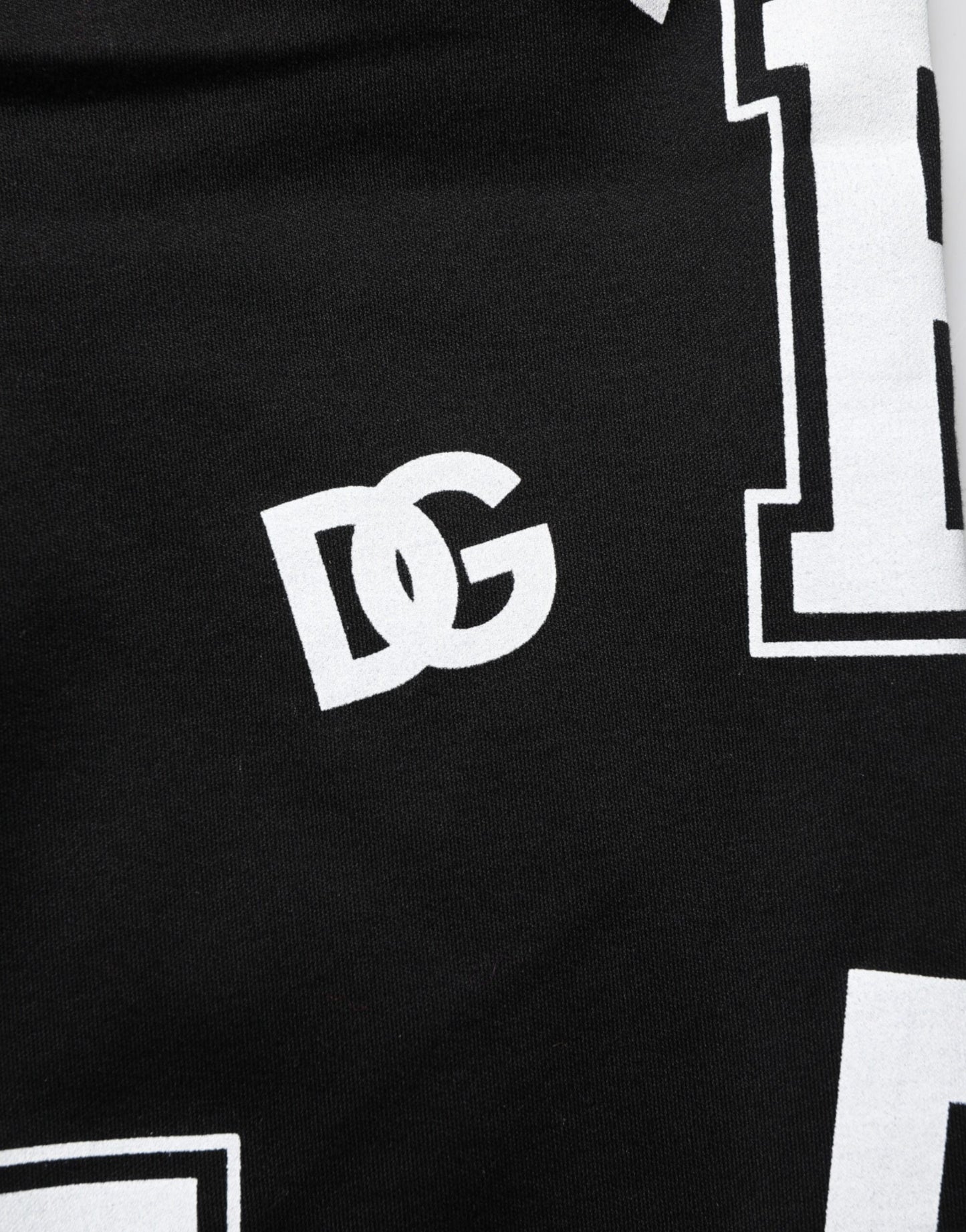 Dolce & Gabbana Bermuda Corta Casual de Algodón con Logotipo Negro