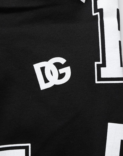 Dolce & Gabbana Bermuda Corta Casual de Algodón con Logotipo Negro