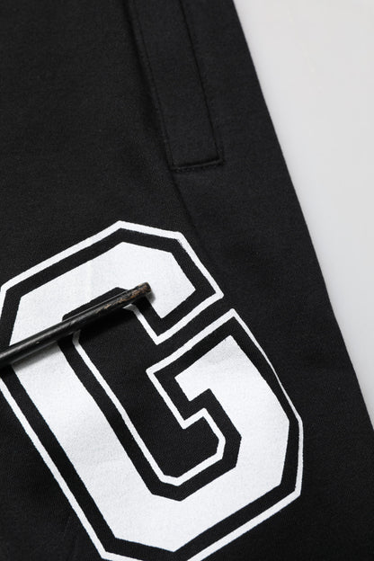 Dolce & Gabbana Bermuda Corta Casual de Algodón con Logotipo Negro