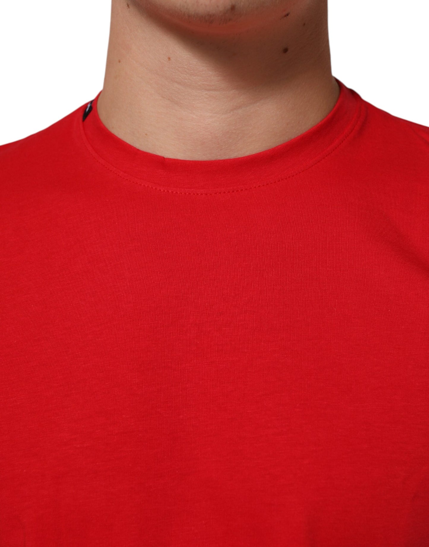 Dolce & Gabbana Camiseta roja de cuello redondo de algodón Goodluck 2023