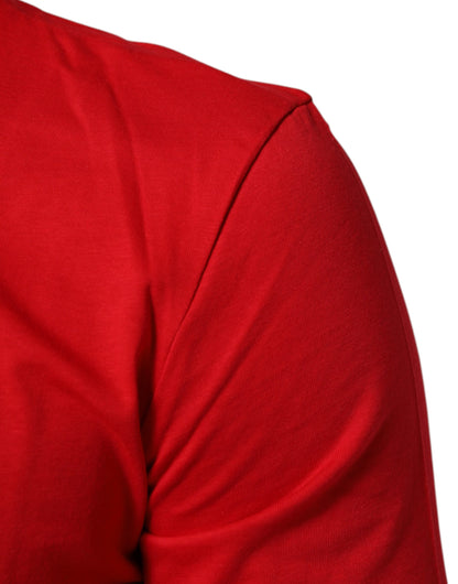 Dolce & Gabbana Camiseta roja de cuello redondo de algodón Goodluck 2023