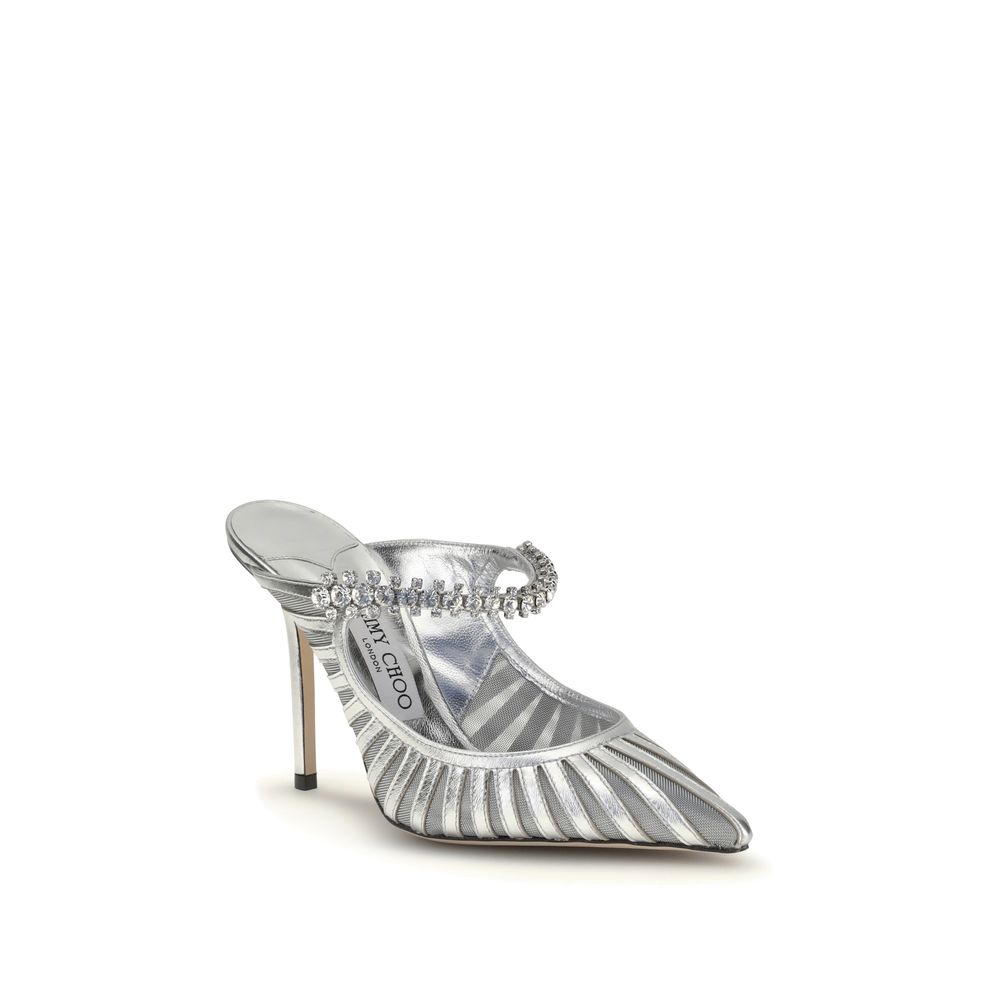 Zapatos de tacón Jimmy Choo de cuero plateado
