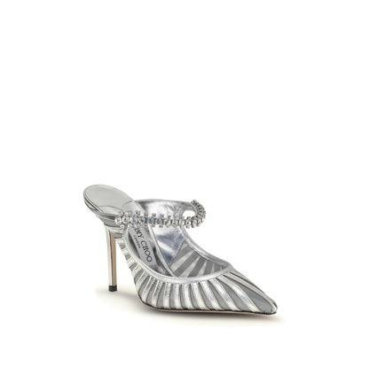 Zapatos de tacón Jimmy Choo de cuero plateado
